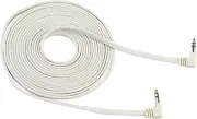 3.5mm FLAT Male to Male White Aux Cable Cord Car Audio PC Headphone Jack