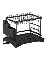 [Cefito] 2 Tiers Expandable Dish Rack in Black
