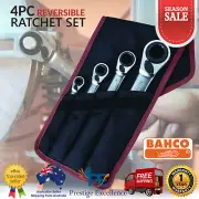 Bahco Ratchet Spanners 4 Piece Reversible Wrenches Socket Nut Work Shop Tool Set