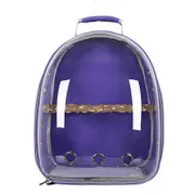 GGP Purple Stylish Transparent Pvc Pet Carrier Backpack Large Capacity, Multi Use For Birds & Cats(Including Wooden Stick)