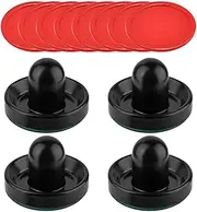 Ｓｉｍｈｏａ 4 Air Hockey Pushers and 8 Pucks Slider Pusher Goal Handles Standard 2.5 inch Air Hockey Pucks Replacement Set