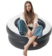 Inflatable Bean Bag Chair - Camping Inflatable Couch Chair, Leisure Outdoor Lazy Sofa | Flocked Camping Fast Blow Up Bean Bag, Inflatable Flocked Sofa Chairs for Beach Sunbathing Hiking