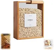Wooden Cereal Storage Box, Bamboo Rice Dispenser with Removable Lids, Airtight Pantry Bins Container with Lids, Home Organization Can for Snack, Rice, Flour, Pasta (1PCS)