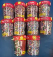 Lot of 9 Wilton 3 Cell Rainbow Sprinkles Mix 61.2 Total Oz + 1 Christmas 6 Cell