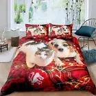 and Dogs Duvet Covers Super King Size Duvet Cover Sets 3D Printed Christmas