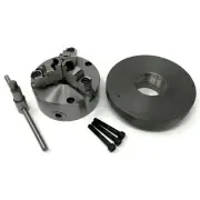 5" 3-JAW SELF-CENTERING lathe CHUCK top bottom jaws 2-1/4"-8 adapter #0503A-FM