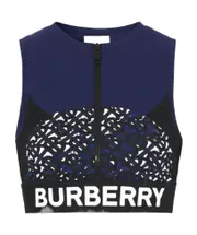 Burberry TB Monogram Print Crewneck Cropped Top XS Blue