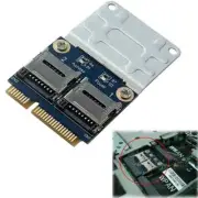 Mini PCI-e pcie to Dual Micro SD/SDHC/SDXC Adapter PCI-E 2xTF Reader Card