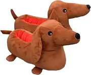 [UxicRuya] New Dachshund Cotton Slippers for Women Men Non-Slip Home Shoes Winter Slippers Outdoor Indoor Slippers
