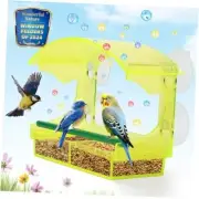 Window Bird Feeder with Strong Suction Cup, Clear Window Bird Feeder for Yellow