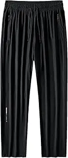 [Generic] Men Summer Casual Ice Silk Breathable Stretch Sport Pants Workout Gym Quick-Drying Running Loose Sweatpants