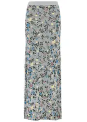Rabanne Glittered Floral-jacquard Knitted Midi Skirt - Silver Other - S (UK8-10 / S) S (UK8-10 / S)