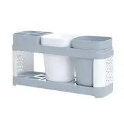 2Pcs Toothbrush Holder Stand Plastic Cup Set Shelf Bathroom Toothpaste Storage Rack Bathroom Tools Set