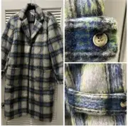 NWT Cyrus Plaid Wool Blend Winter Coat with Pockets Large