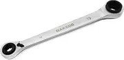 DAKCOS 4 in 1 Combination Ratchet Spanner 10x13-17x19mm Double End Ratchet Ring Wrench CR-V with Matt Chrome Finish