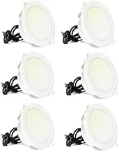 6 Pack - HPM Alina LED Downlight 7watt Dimmable Tri-Colour - 90mm Cut Out + Flex&Plug