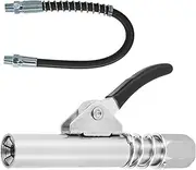 Grease Coupler Heavy Duty Grease Coupler NPTI/8 10000 PSI Adapter Quick Lock and Release for Professional Use Machines(+30cm Black Hose)