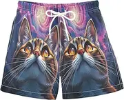 [RPLIFE] Swimming Clothes for Boys, Anti-Chafe Swim Trunks Boys 2 T, Acrylic Painting Cat