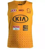 Brisbane Broncos NRL Gold Training Singlet Sizes S-5XL BNWT