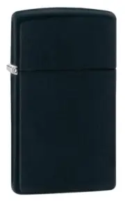Zippo 1618, Classic Black Matte Finish Lighter, Slim Size, NEW