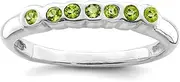 [JewelryWeb] 925 Sterling Silver Polished Peridot Ring 2mm Wide Band Style-Ring for Women