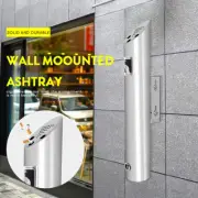 2L Cylinder Wall Mounted Ashtray 304 Stainless Steel Cigarette Ash Bin Lockable