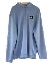 NWT Adidas pullover, men's L, Ash Blue, 1/4 Zipper, polyester