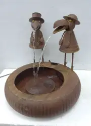 Metal two birds fountains,graceful art for backyard