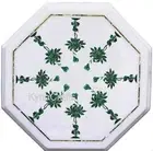Malachite Gemstone Inlay Work Coffee Table Top Octagon Marble Bedroom Side Table