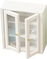 1 12 Scale Dollhouse Furniture Cabinet, Wooden Dollhouse Kitchen Cupboard, Wall Dollhouse Shelf for Dollhouse Bathroom Living Room Dollhouse Shelf