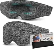 HONMEET Sleep Eye Mask with Strap Light Blocking Full Coverage Design for Comfortable Sleeping Ergonomically Designed Eye Shades for Deep Sleep Includes Storage Pouch