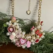 Betsey Johnson Valentine "Babycakes" Statement Chunky Bib Necklace