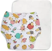 BASIC Cloth Diaper for babies 0-3 Years for Day-time use | NEW Quick Dry UltraThin pads Lasts up to 3Hrs | Trim Fitting, Dries 2 times faster | 0-3 Years | Sheep