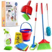 Play22 12-Piece Kids Cleaning Set - Broom, Mop, Bucket, Dustpan & More