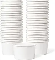 Paper Ice Cream Cups - 50-Count 5.5-Oz Disposable Dessert Bowls for Hot or Cold Food, 5.5-Ounce Party Supplies Treat Cups for Sundae, Frozen Yogurt, Soup, White