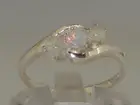 18k White Gold Natural Opal Womens Trilogy Ring - Sizes 4 to 12