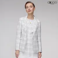 在飛比找momo購物網優惠-【G2000】時尚格紋花呢西裝外套-白色(182116540