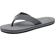 [Harssidanzar] HM001EU Men's Flip Flops, Casual, Surf Flip-Flops, Beach Flip-Flops, Bathing, Sandals, Non-Slip and Durable Summer Flip Flops, gray, 12 AU