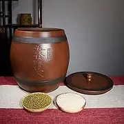 Ceramic Rice Storage Containe, Home Rice Storage Jar, Food Storage Jar, Grain & Rice Storage Ceramic Container, Large Capacity Grain Dispenser, Suitable for Cereal, Flour, Sugar, Coffee, Ric