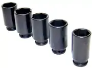 5 pcs 1/2" DR DEEP IMPACT SOCKET SET MM FRONT AND BACK WHEEL SPINDLE AXLE METRIC