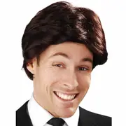 Anchorman Swept Fringe Brown Wig - Mens