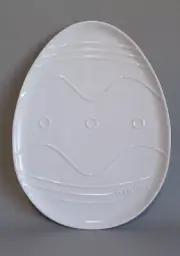 Le Creuset White 14" Easter Egg Plate, Platter, Stoneware, New
