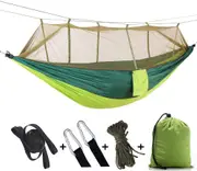 Portable Outdoor Camping Hammock With Mosquito Net High Strength Parachute Fabric Hanging Bed Hunting Sleeping Swing