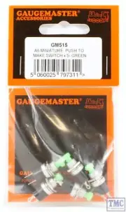 GM515 Gaugemaster Push to Make Switch Pack - Green (5)