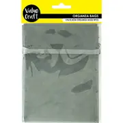 Value Craft Organza Bags Small-Silver 17cm X 12.5cm (5 Pieces)