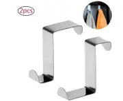 6pcs Door Towel Holders, Door Hooks, Stainless Steel Door Back Hook Z Hook Without Drilling