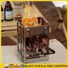 Mini Outdoor Wood Stove Portable Camping Picnic BBQ Folding Cooking Grill *AU