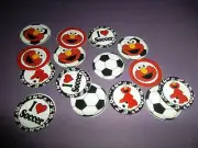 Pre Cut One Inch ELMO SOCCER MIX images! FREE SHIP
