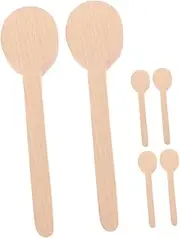 VILLFUL Scoop Spoon DIY Carving Kit Unpainted Mini Wooden Spoons 6pcs Natural Wood Spoon Blanks for Crafting