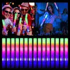 LED Foam Glow Sticks Bulk 58Pcs Fun Party Rave Wedding Light Up RGB 3 FlashModes